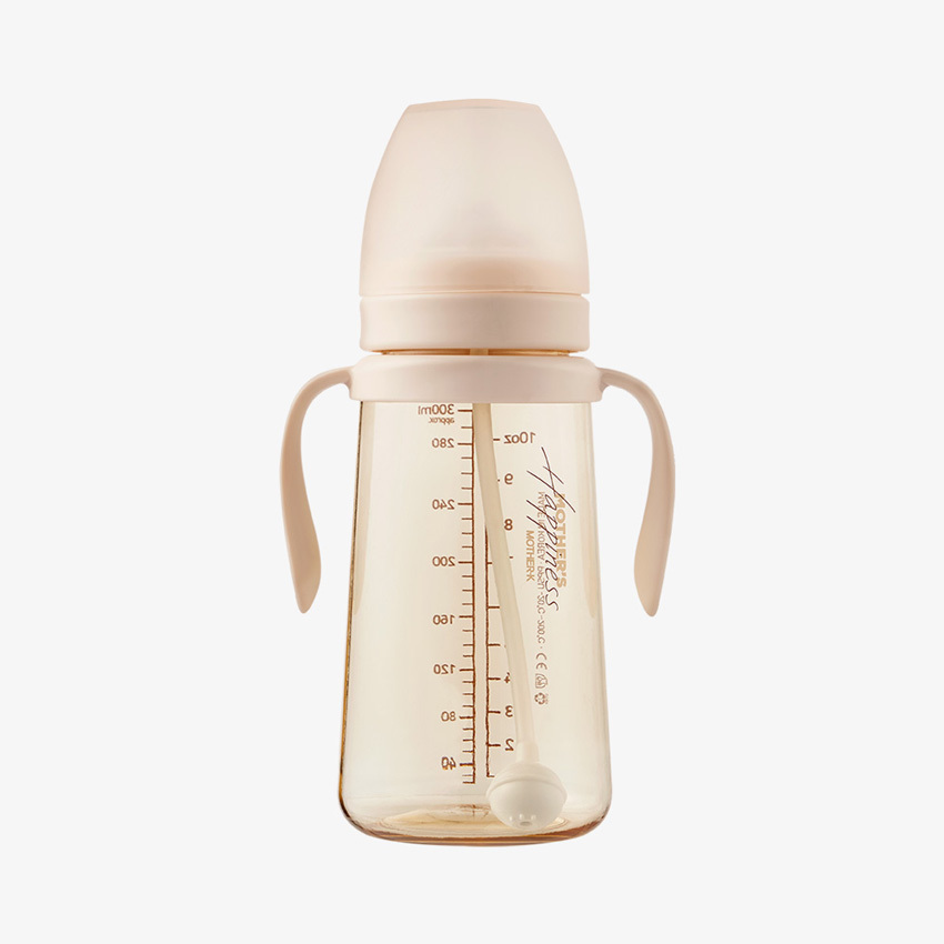 Mother-K PPSU 防漏重力球吸管杯 300ml (米色)