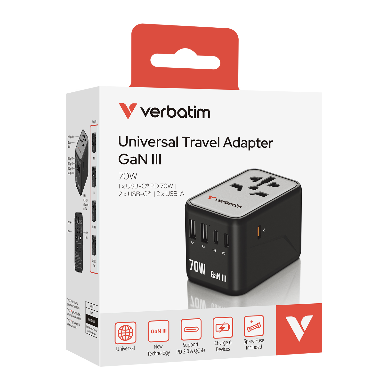 GaN III 70W 通用旅行轉插 (UTA-09)