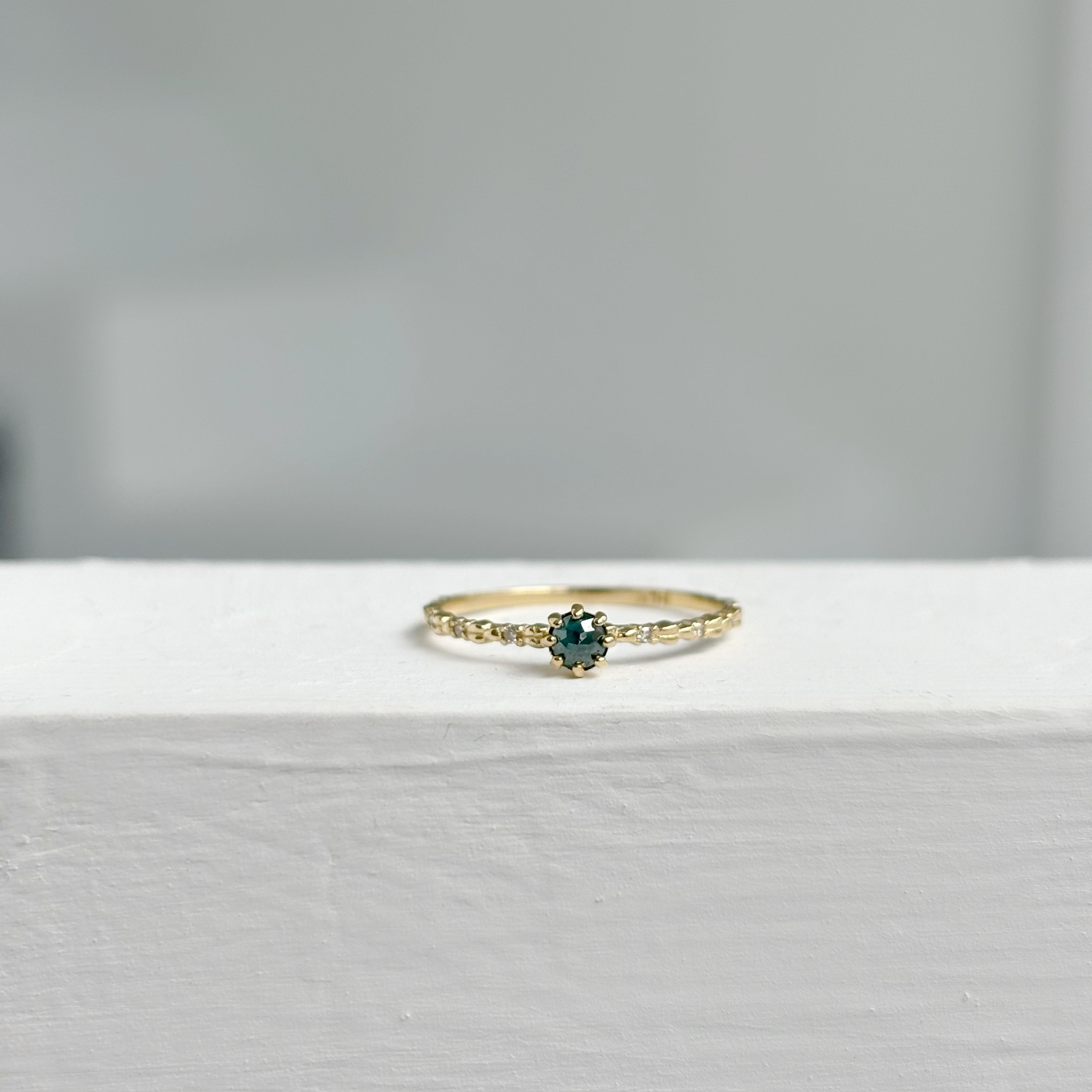 14K Harvest藍鑽原礦戒指