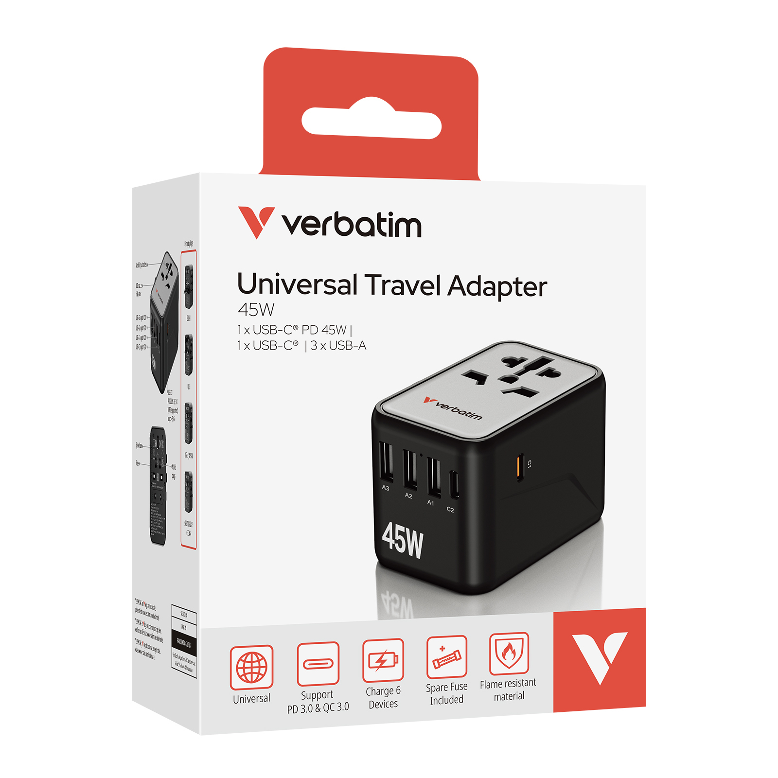 5 端口45W 通用旅行轉插 (UTA-08)