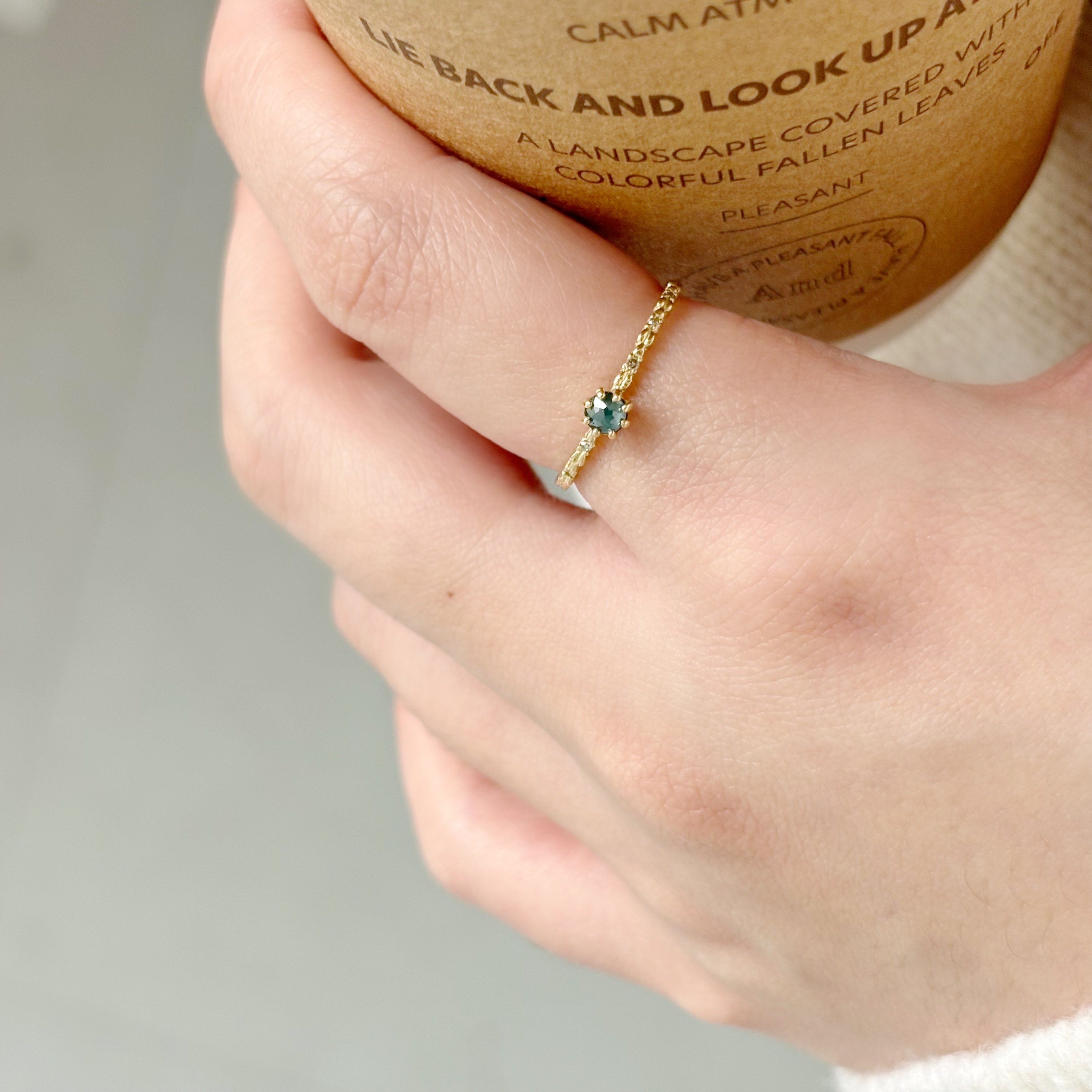 14K Harvest藍鑽原礦戒指