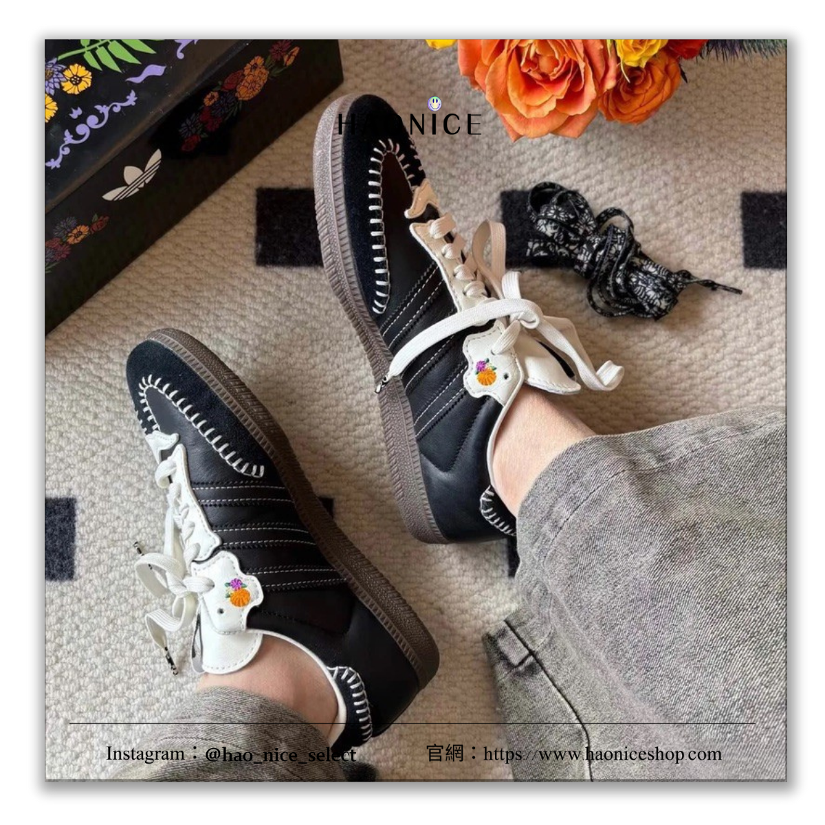 【HAO NICE】節慶限定☠️Adidas Samba OG🔥墨西哥亡靈節黑白織線 骷髏頭休閒板鞋 德訓鞋JI3932