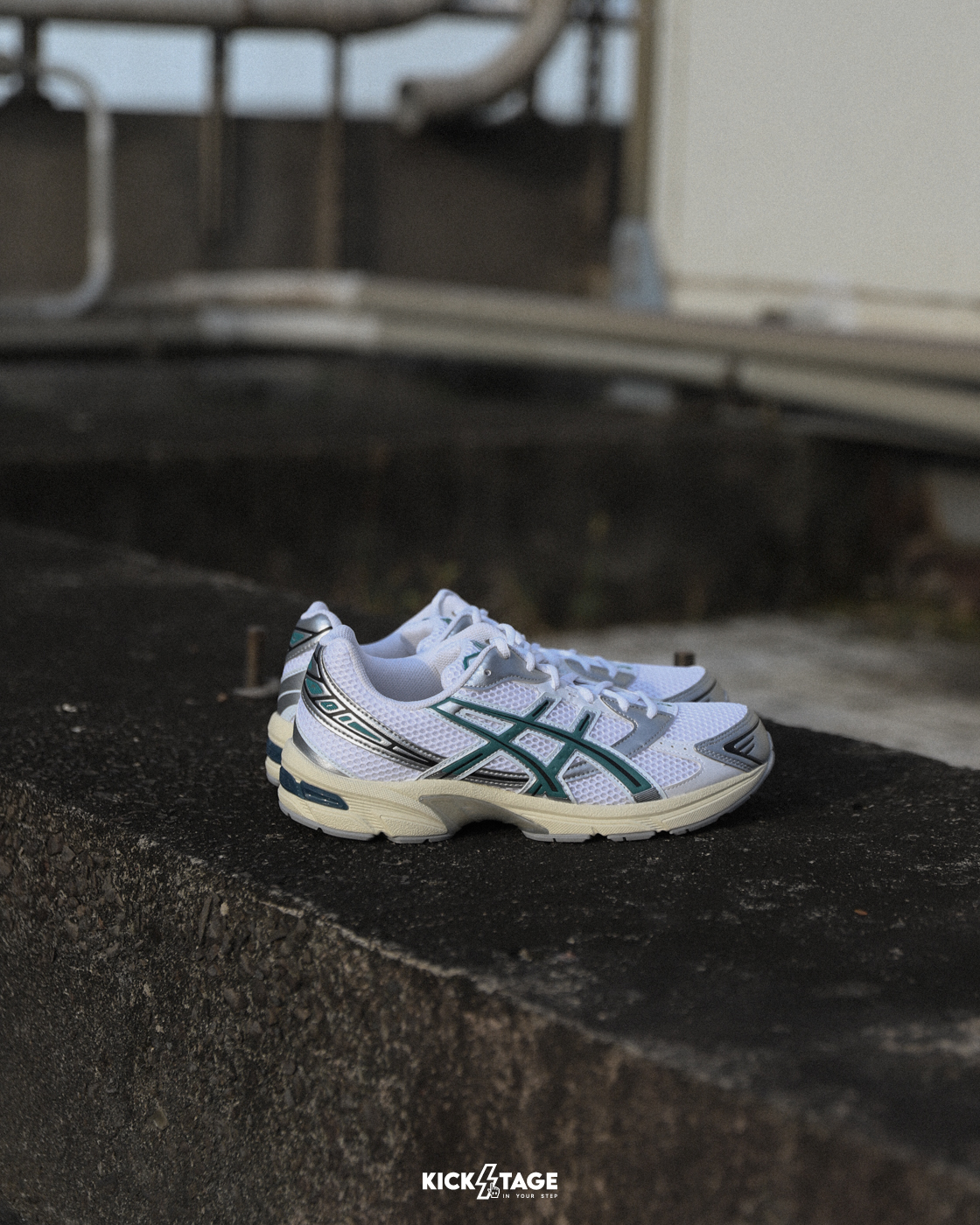 男女鞋 ASICS GEL-1130 'Rainy Lake' 白綠 奶油底 老爹 復古 休閒 跑鞋【1203A609-100】