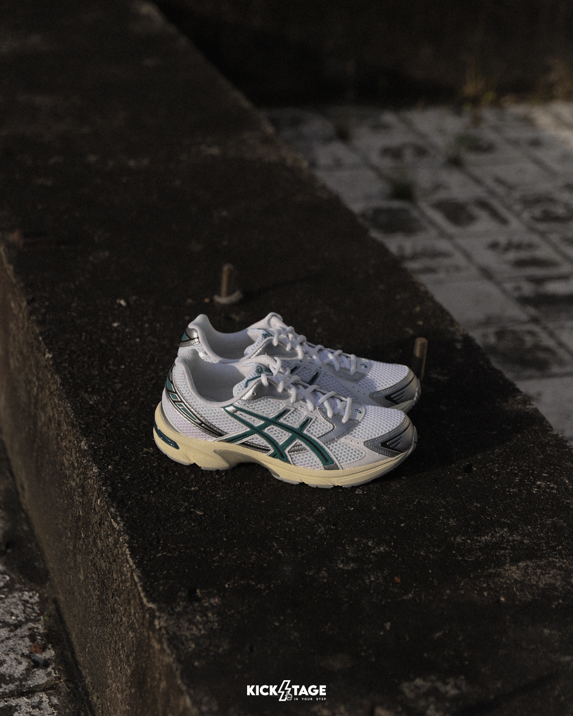 男女鞋 ASICS GEL-1130 'Rainy Lake' 白綠 奶油底 老爹 復古 休閒 跑鞋【1203A609-100】