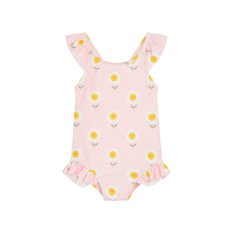 Hust & Claire 一件式泳衣-粉色微笑小花