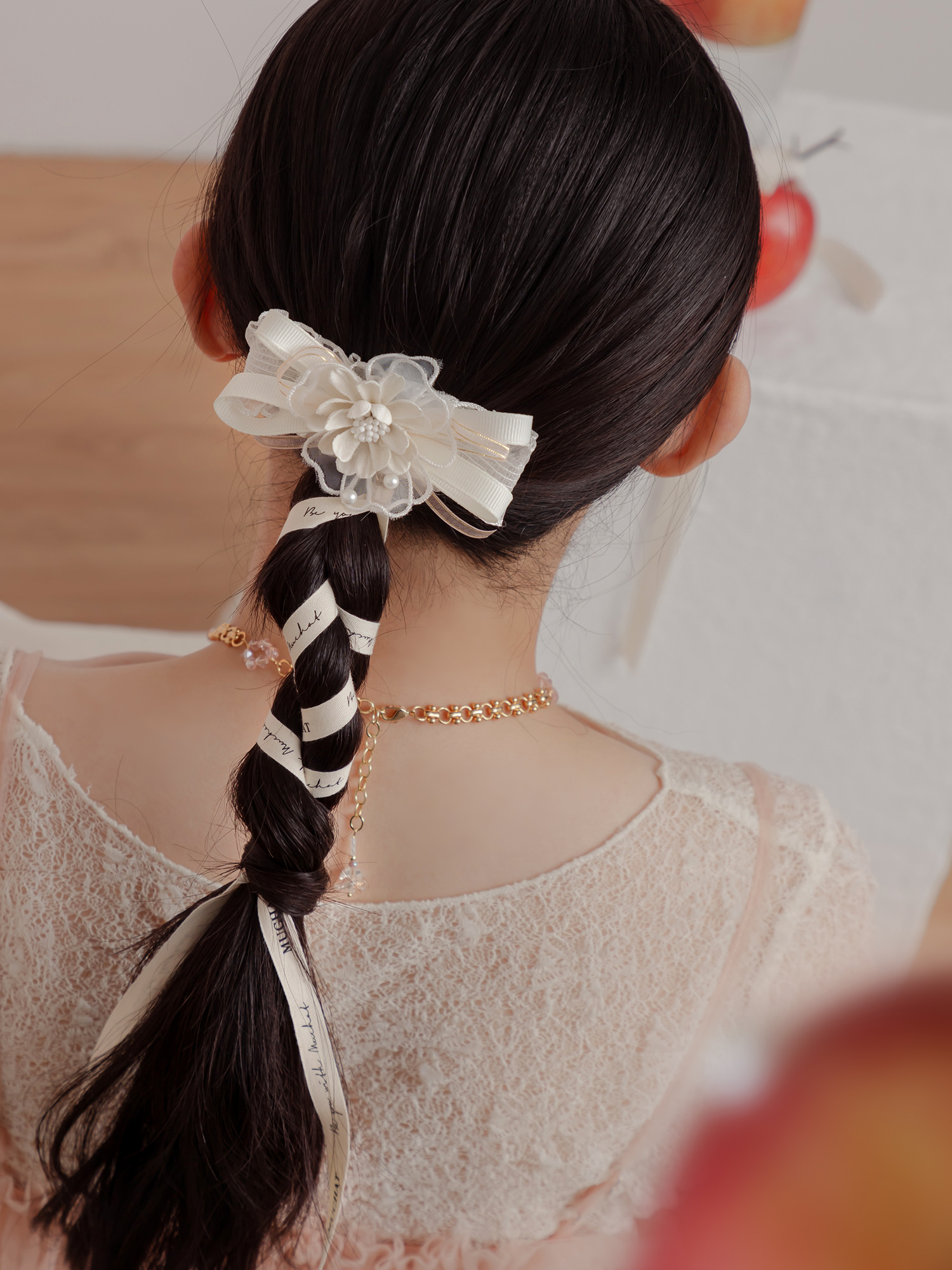 幸福論壇。MUCHAT手作14KGP蕾絲雙花蝶結髮夾/彈夾