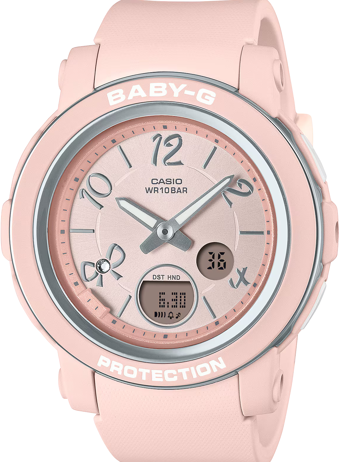 萬年鐘錶 - BABY-G   粉色簡約輕巧防震雙顯電子錶 BGA-290RA-4A 錶徑 : 41.5 MM