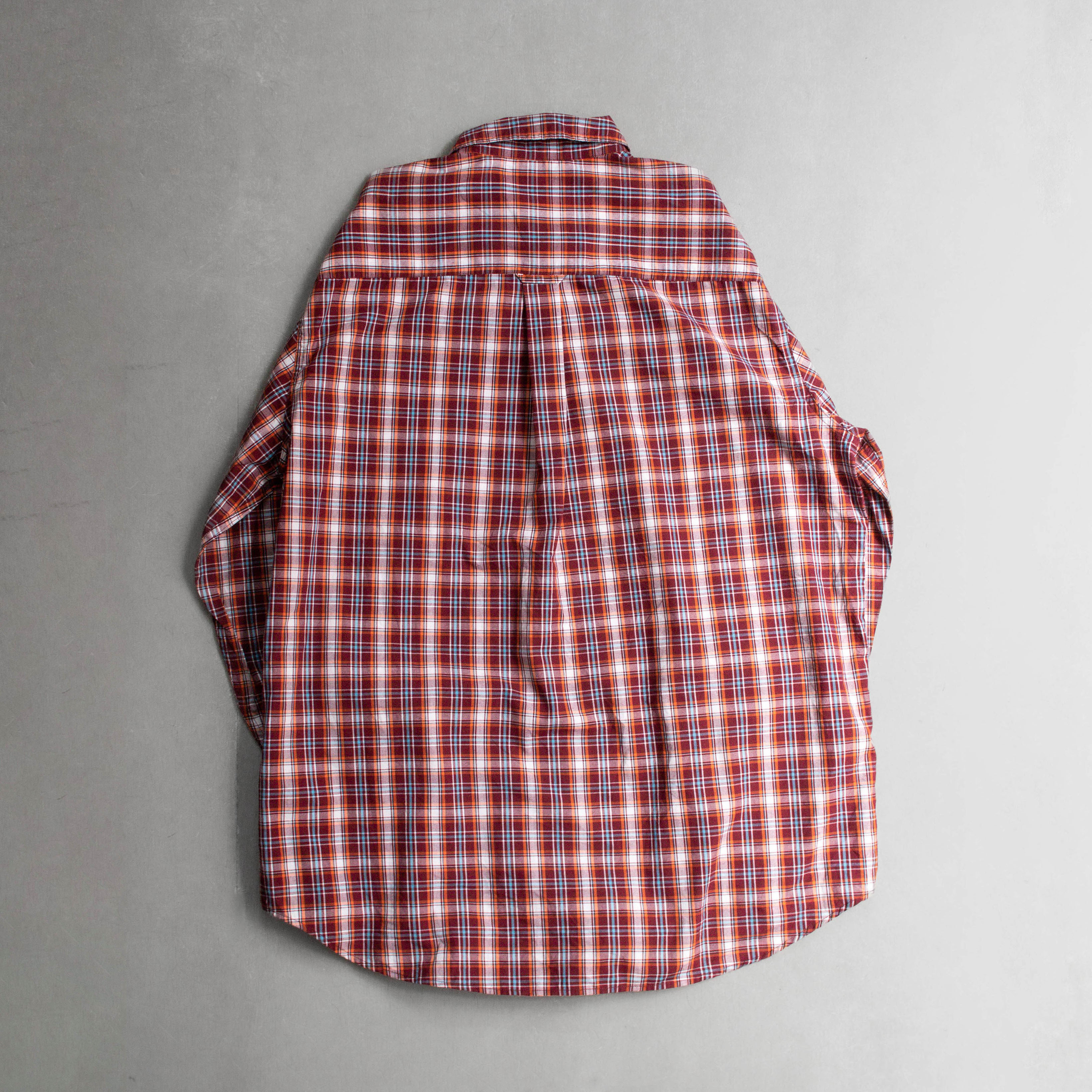 USED CHAPS RALPH LAUREN BD SHIRT 美國 紅色 格紋 扣領 長袖 襯衫