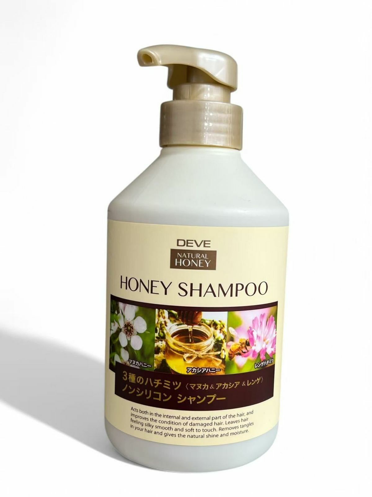 熊野油脂 - Kumano DEVE 3種蜂蜜玫瑰香修護洗髮水 (450ml ) 無矽油 玫瑰花香 (平行進口)