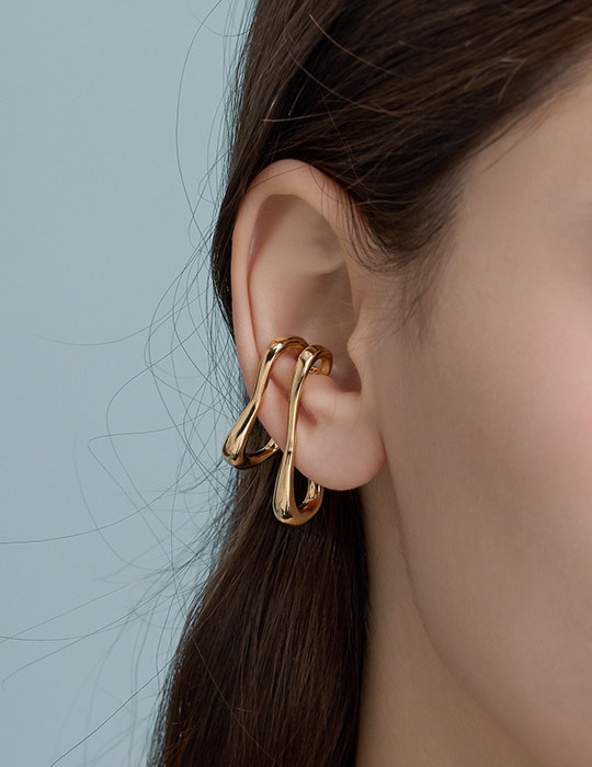 極簡雙層耳韻耳骨夾(金)