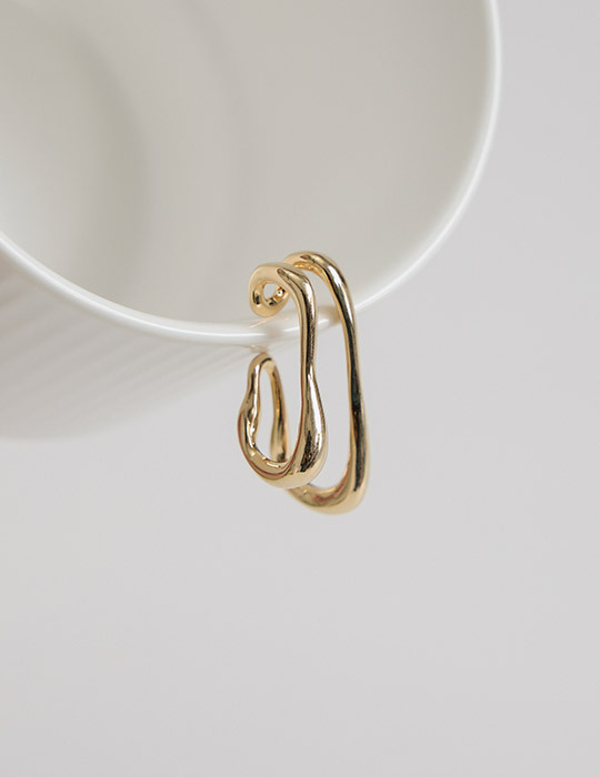 極簡雙層耳韻耳骨夾(金)