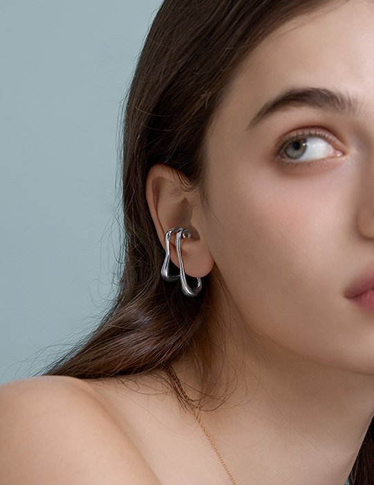 極簡雙層耳韻耳骨夾(銀)