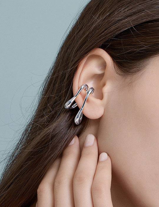 極簡雙層耳韻耳骨夾(銀)