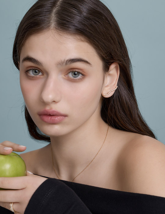 線形延伸排鑽。針式耳環