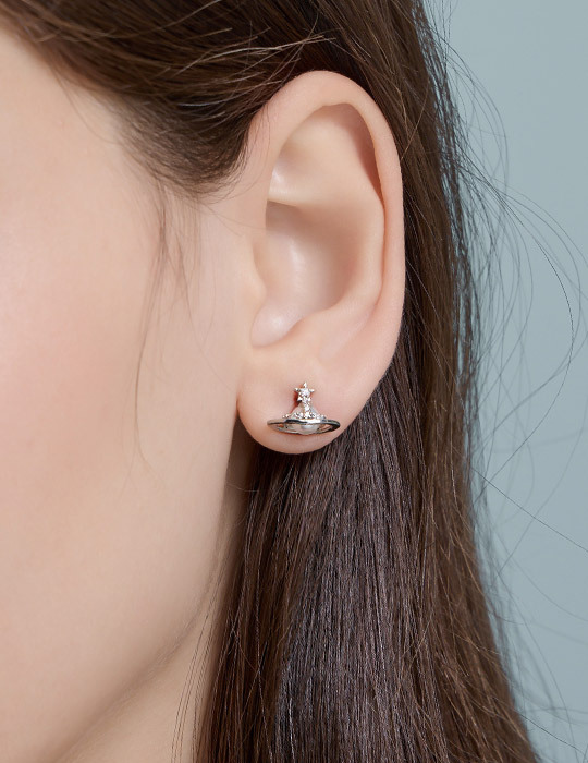 星球小秘密。銀針耳環