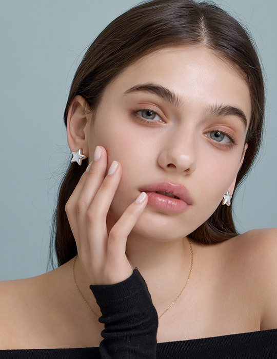 閃耀星語。銀針耳環(銀)