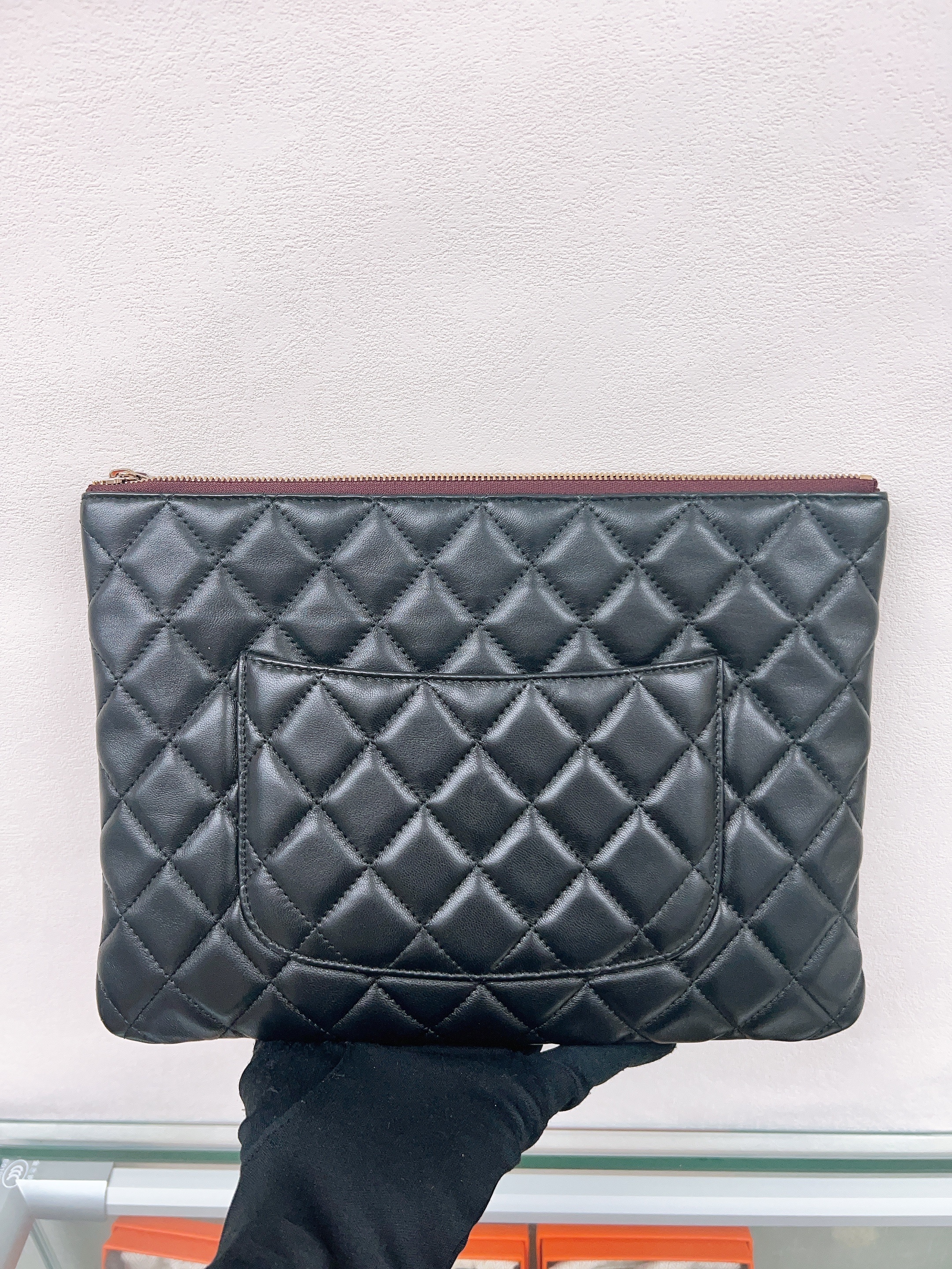 Chanel pouch/ clutch (black lambskin)
