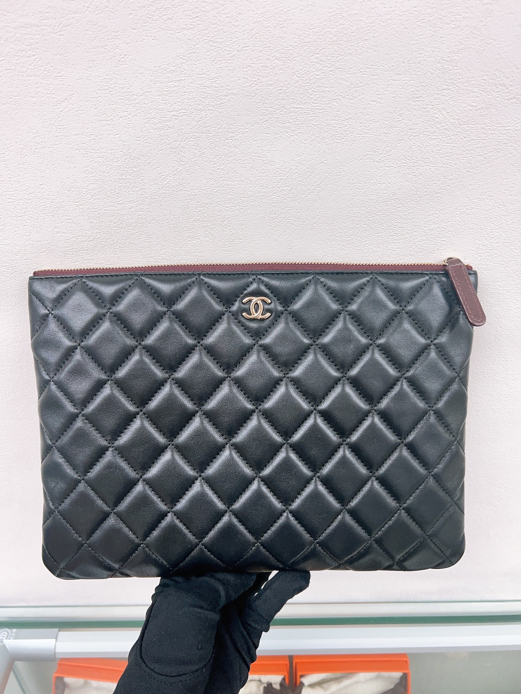 Chanel pouch/ clutch (black lambskin)