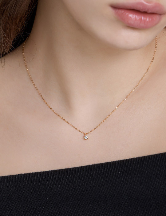 【925純銀】百搭小鋯石項鍊(金)