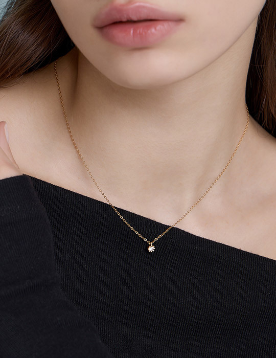 【925純銀】百搭小鋯石項鍊(金)