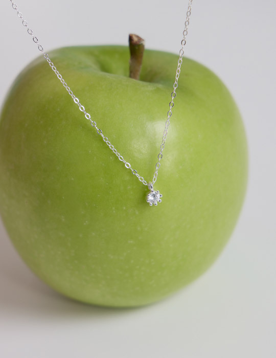 【925純銀】百搭小鋯石項鍊(銀)