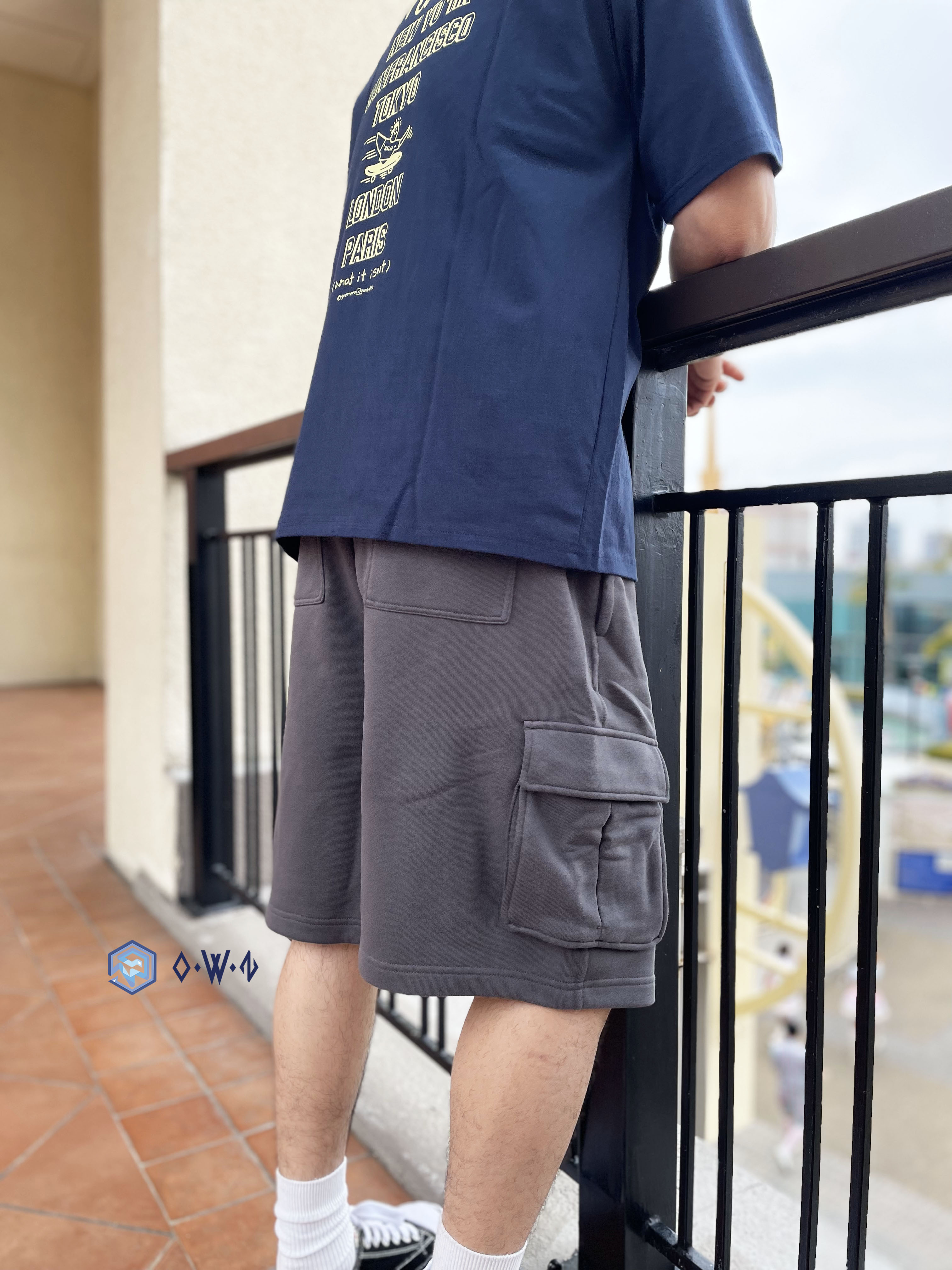 【預購】Covernat 工裝 休閒 彈性 短褲 春夏 不分男女 黑色 炭灰 CO2402SO18