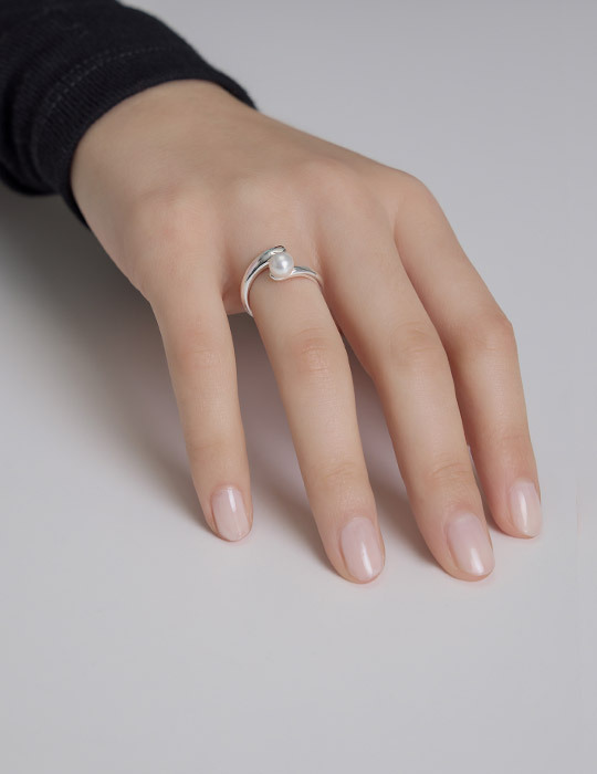 個性簡約珍珠可調式戒指