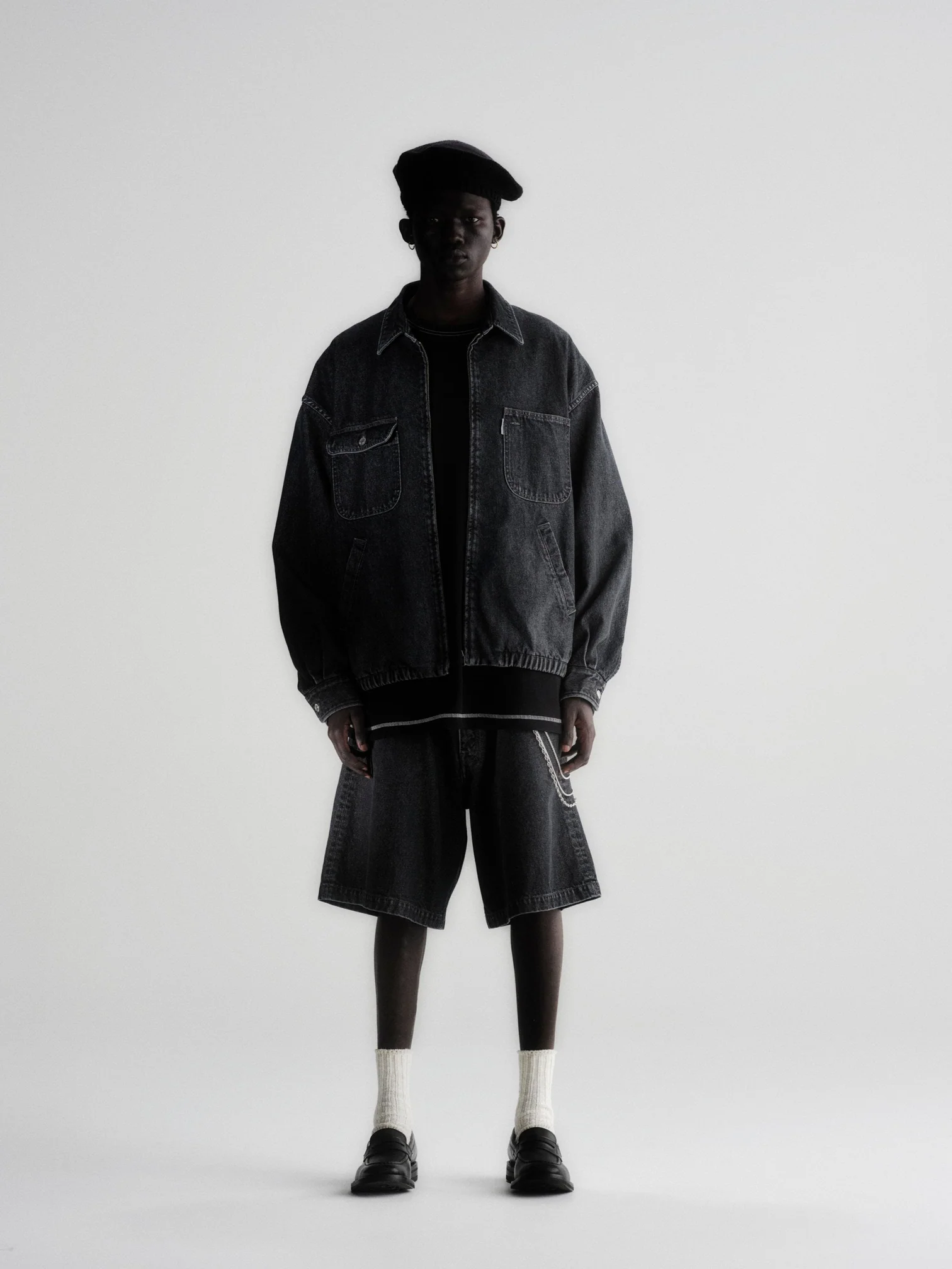 COOTIE PRODUCTIONS - Denim Zip Up Work Jacket / BLACK