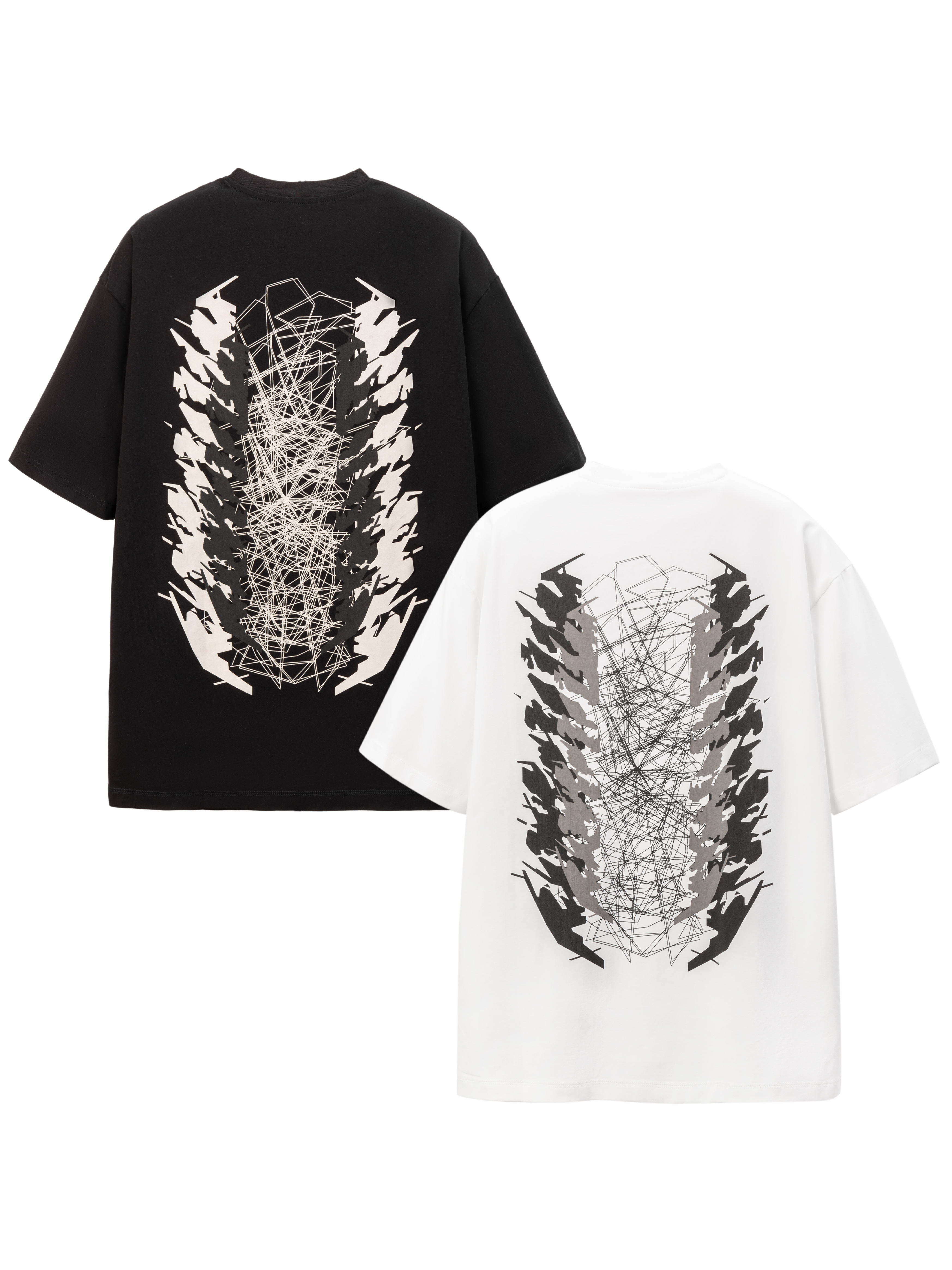 LMTWL 24ss 機能線條幾何賽博朋克「械骨」印花短袖