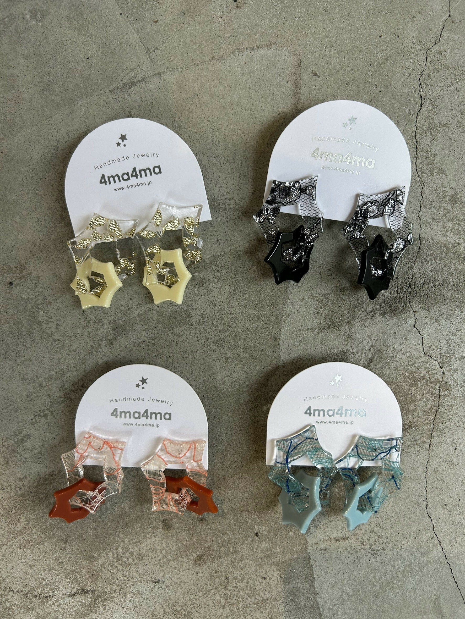 [4ma4ma] 電光耳環 | 耳夾 | NO.24