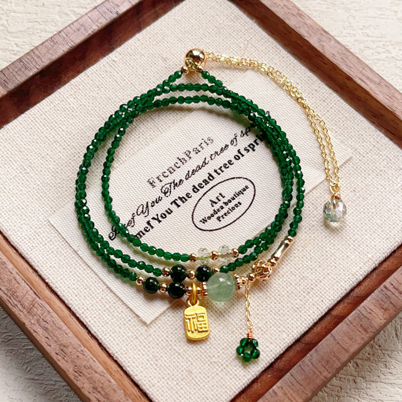 【星軌】綠色尖晶石三圈手鍊/項鍊