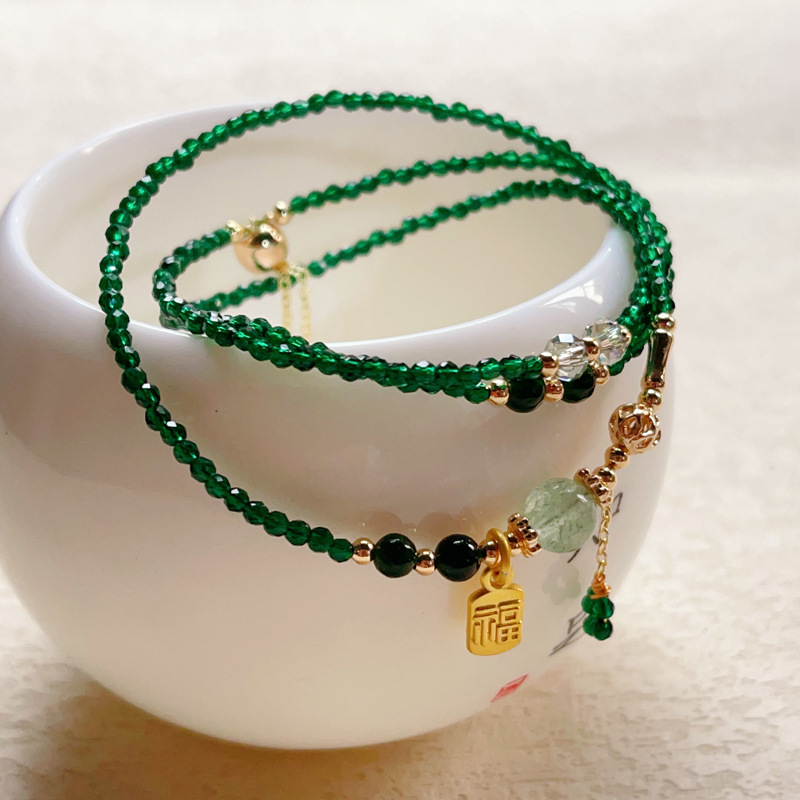 【星軌】綠色尖晶石三圈手鍊/項鍊