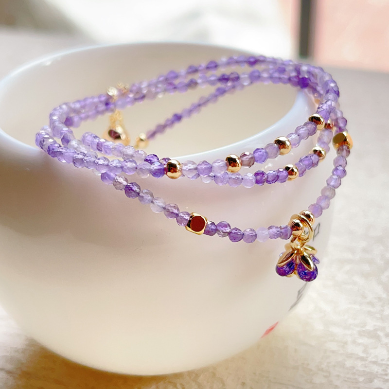 【星軌】天然切面紫水晶三圈手鍊/水晶項鍊