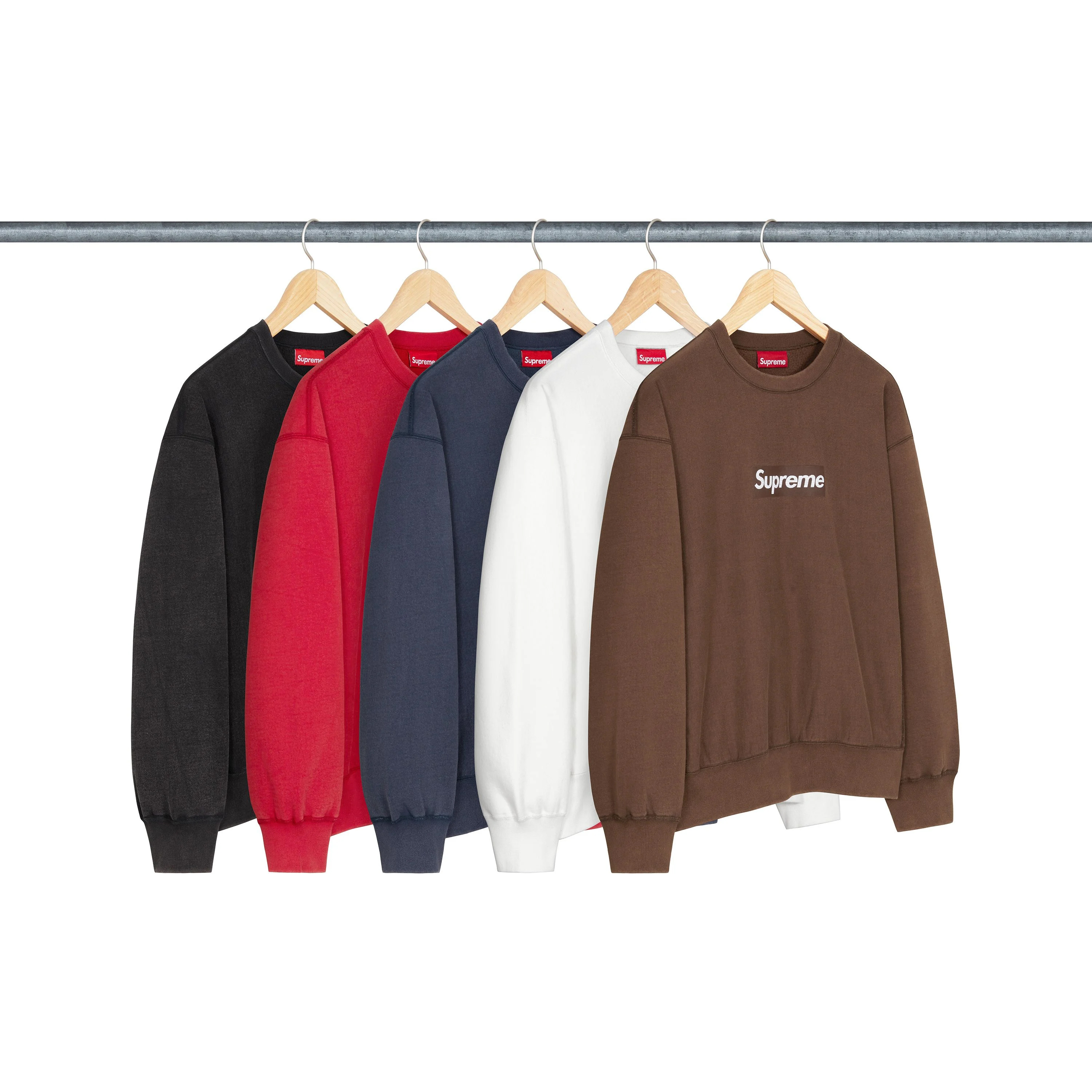 -(B4c01)-SUPREME SS25 WASHED BOX LOGO CREWNECK 燙印 BOGO 衛衣-SS25SW2