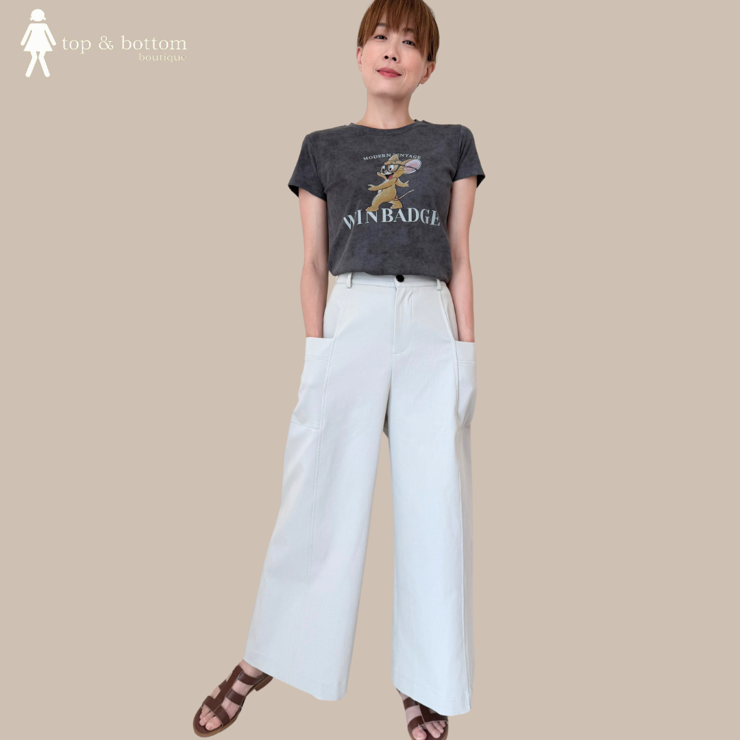 HIGH WAISTED POCKET WIDE LEG PANT