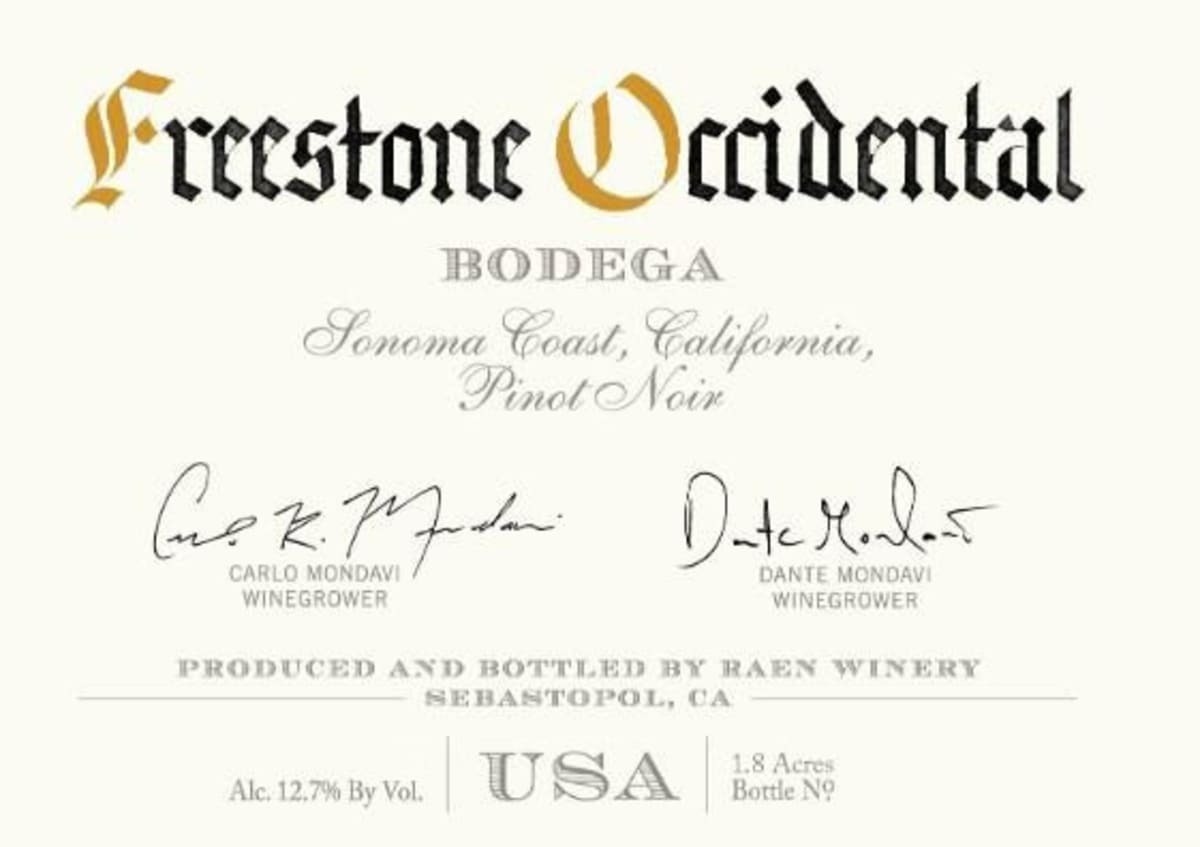 RAEN Freestone Occidental Bodega Pinot Noir 2022 (JS99)