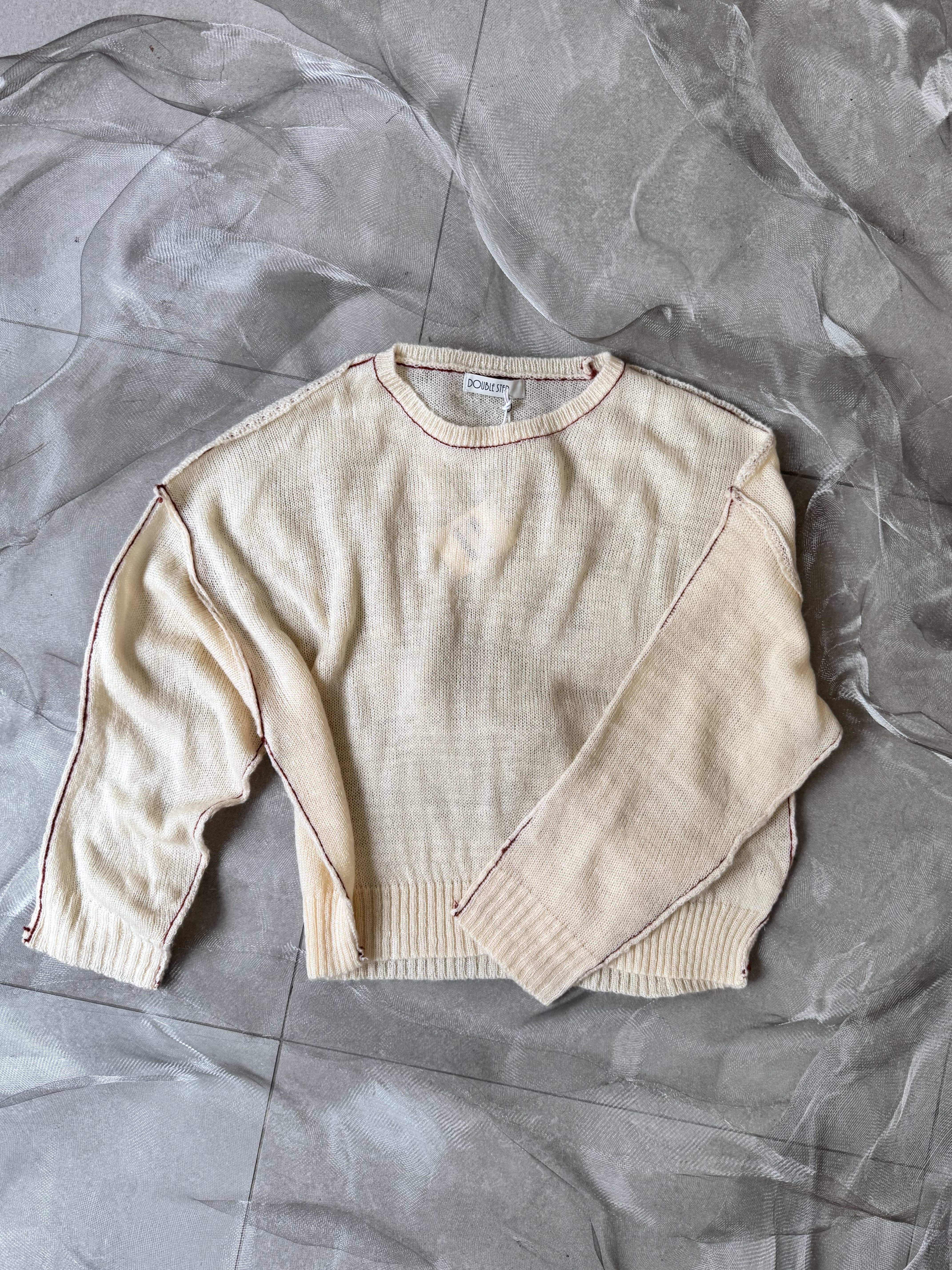 輕透fu～ 裝飾細節疏針上衣 - BL51549