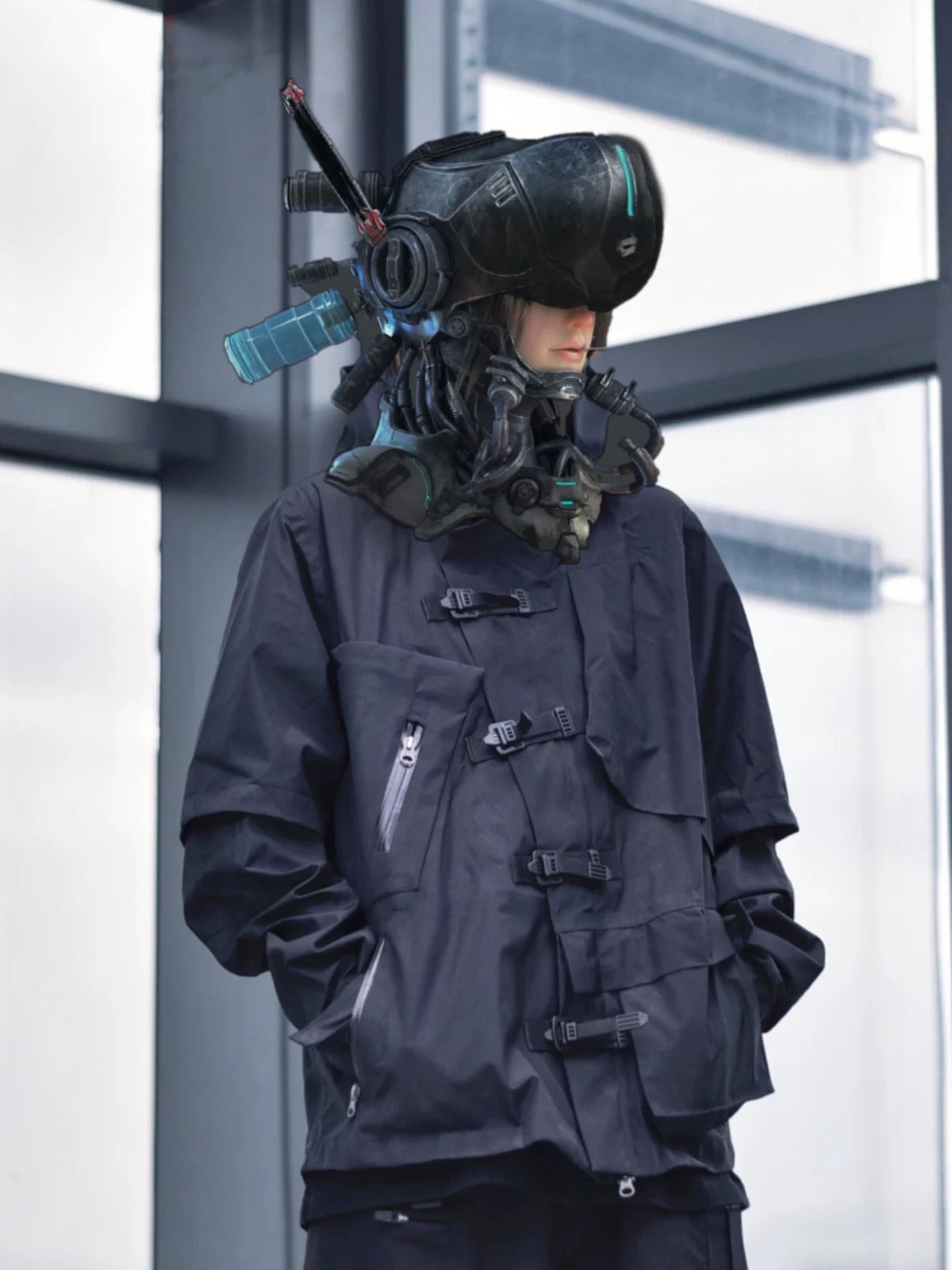 LMTWL 賽博龐克機能風防水衝鋒衣連帽外套