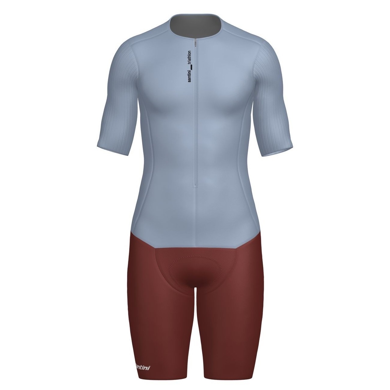 【Santini】毒蛇 男性連身三鐵衣/天藍