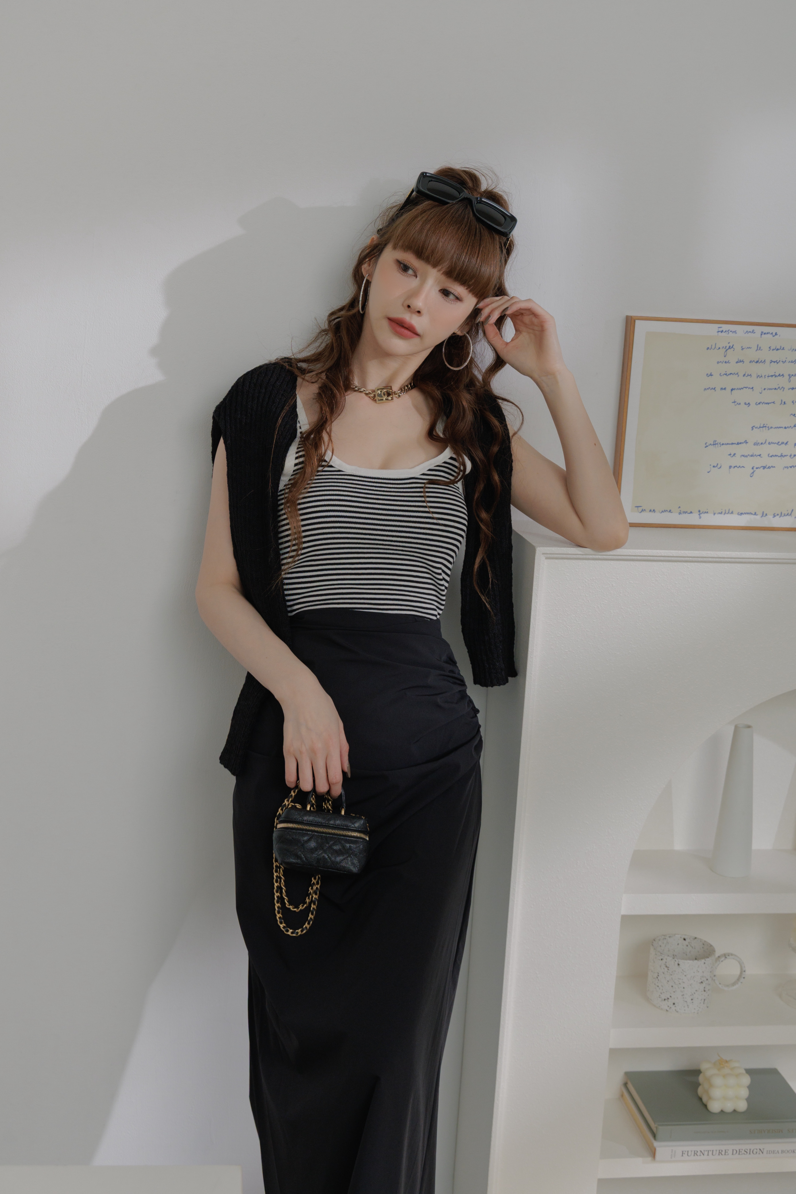 (現貨) 透膚排扣勾織上衣 G08