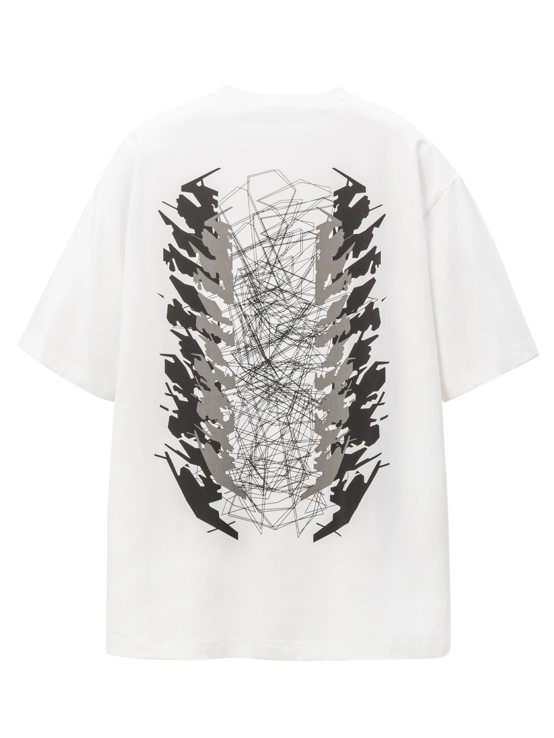 LMTWL 24ss 機能線條幾何賽博朋克「械骨」印花短袖