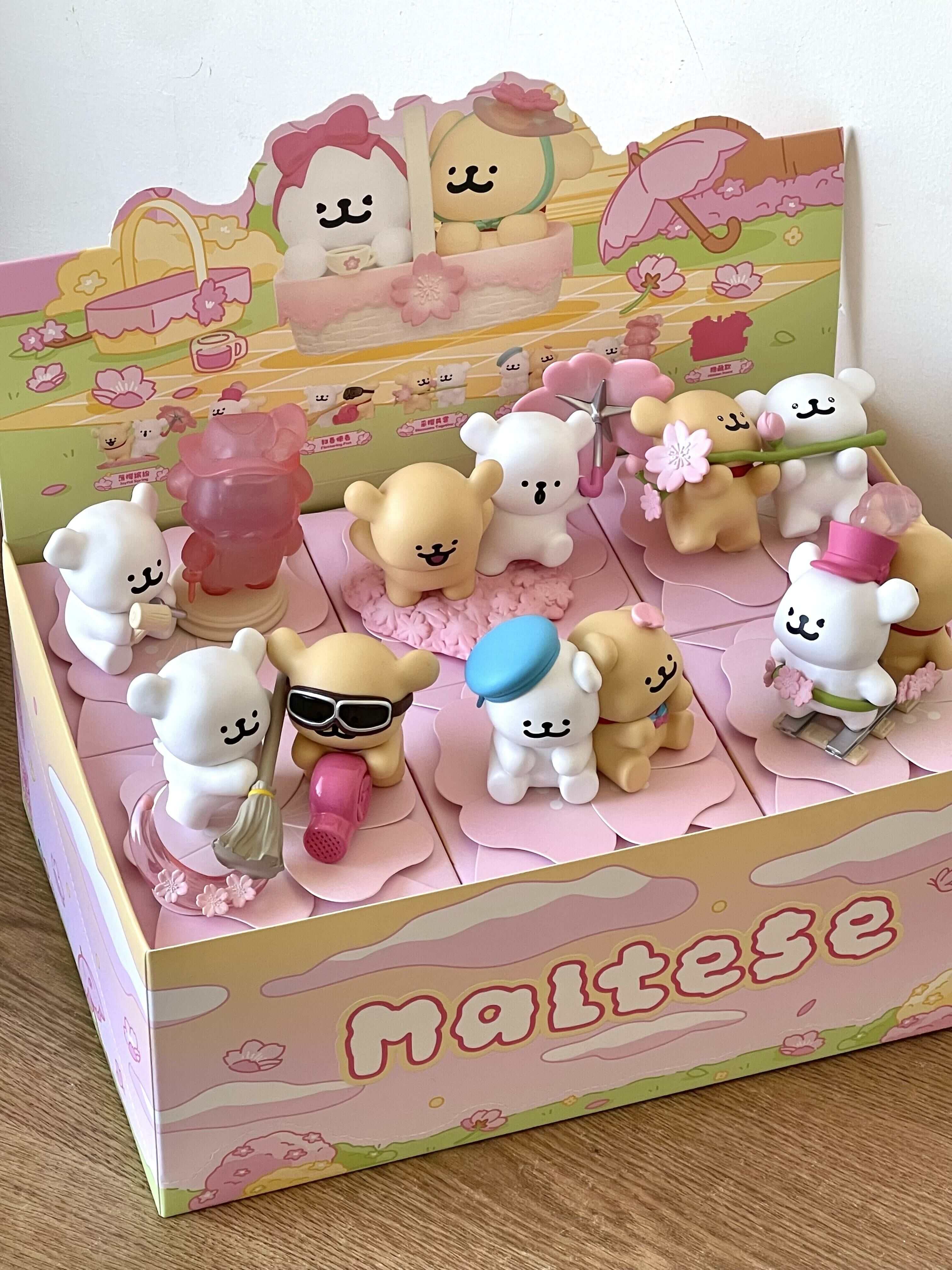 線條小狗 Maltese 馬爾濟斯 正版授權 浪漫櫻花系列 粉色 粉白 盲盒 公仔 6+1款/預購