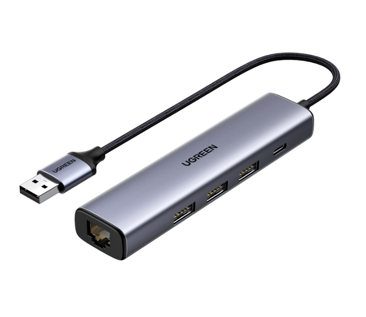 Ugreen USB 3.0 轉乙太網路多埠集線器_CM475-60554