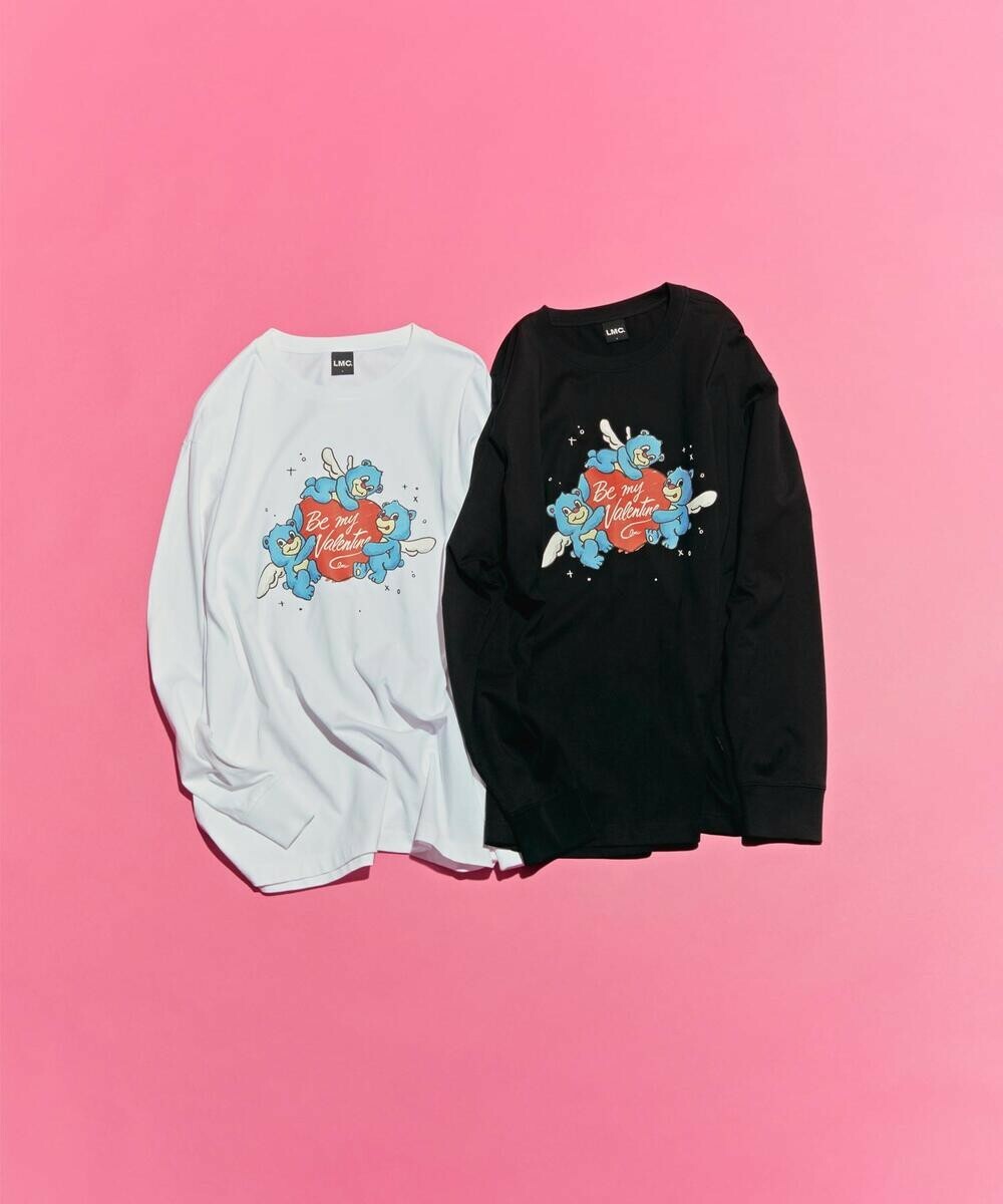 【OWN】LMC Valentine's Day 情人節 熊熊 休閒 薄長袖 長袖 上衣 新款 不分男女 黑色 白色