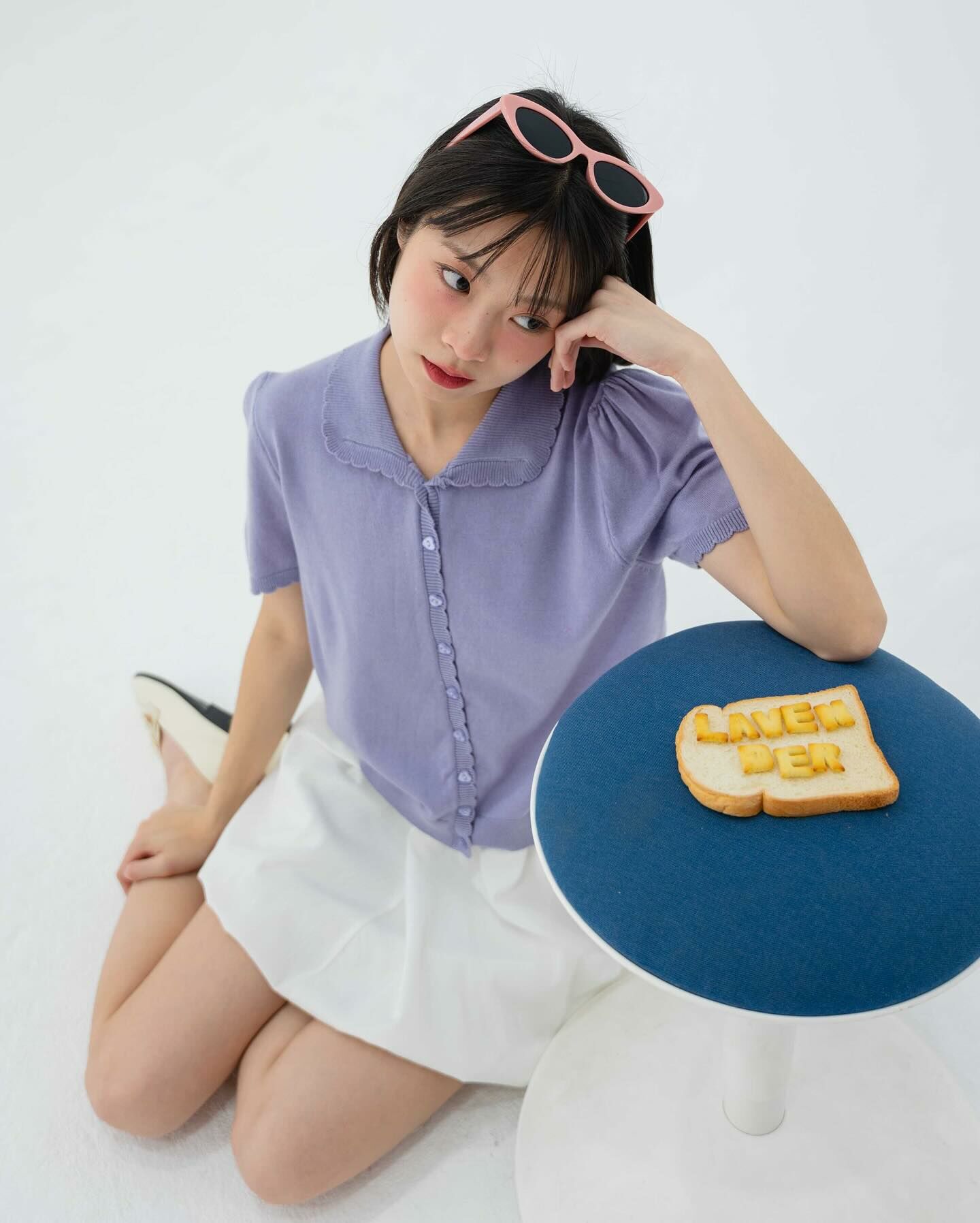 Kimmame - Heart Biscuit 心形餅乾短袖針織上衣