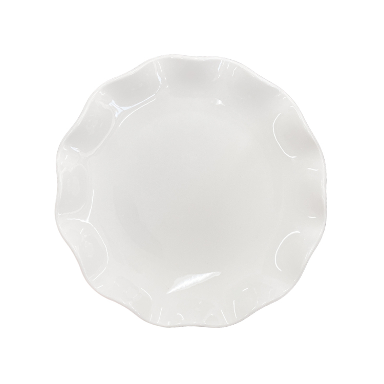 TP 褶邊餐盤/白 約17cm