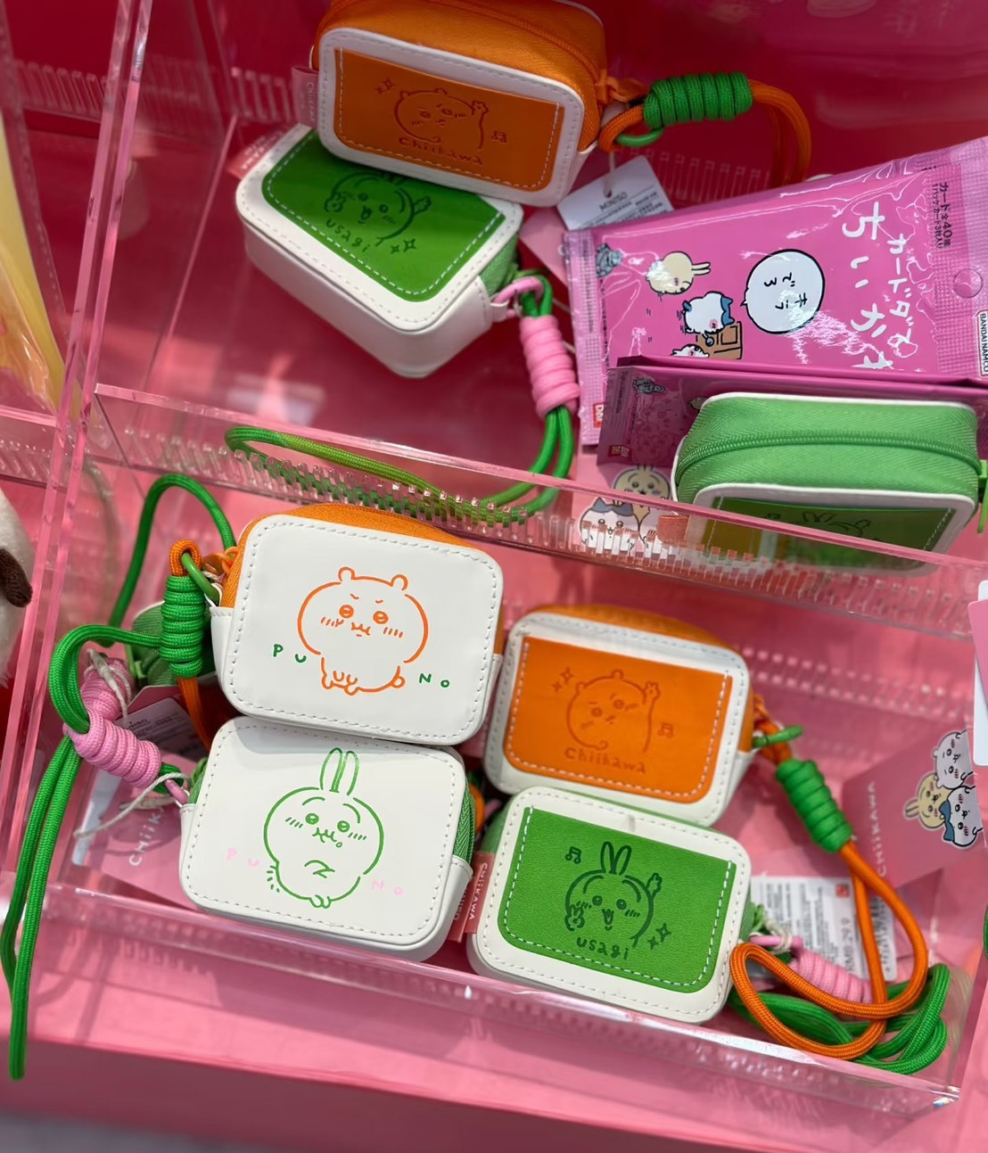 KTQ STORE ‧ Miniso X chiikawa 吉伊卡哇 皮革抽繩 耳機包