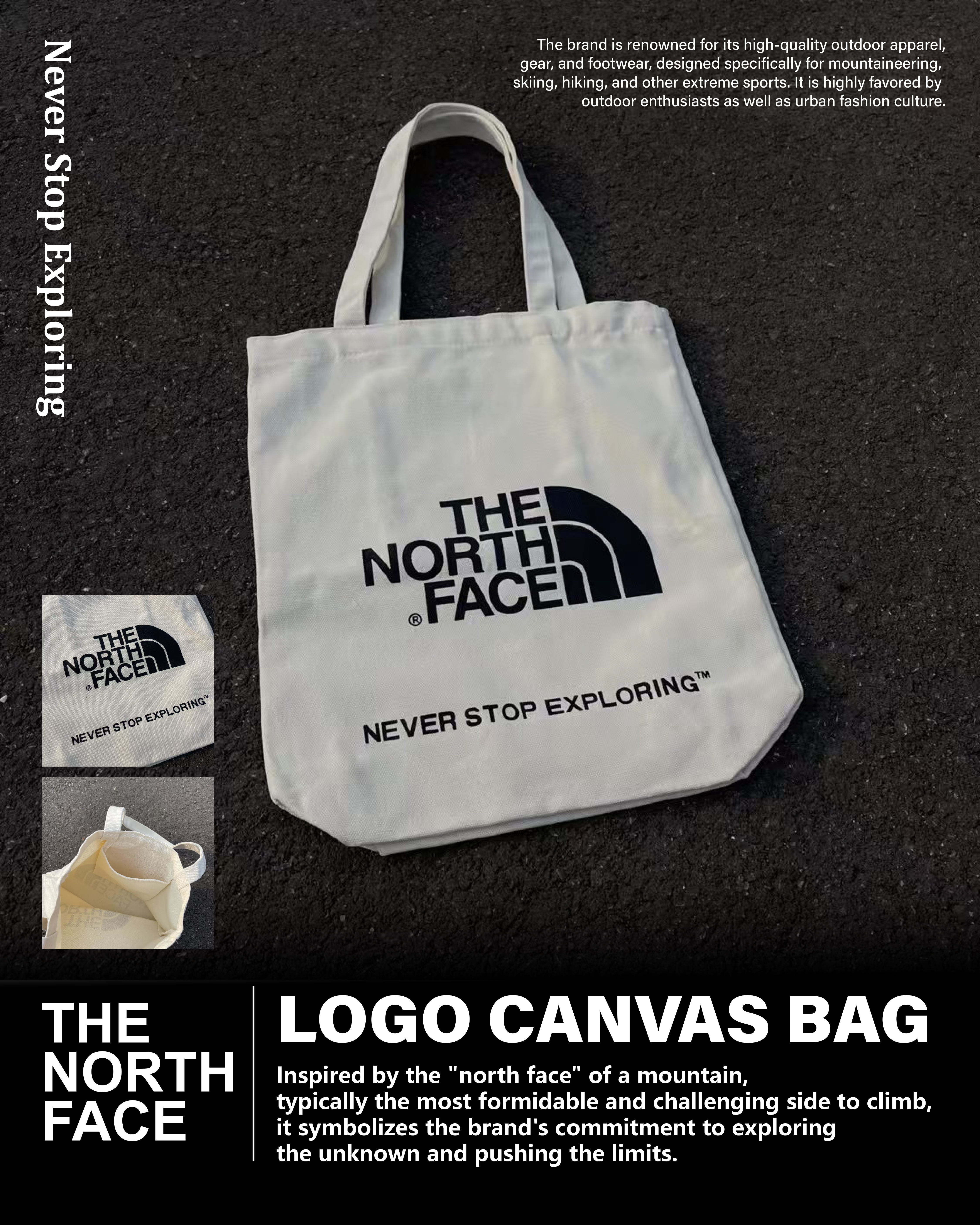 #現貨 The North Face 北臉 帆布袋 米色