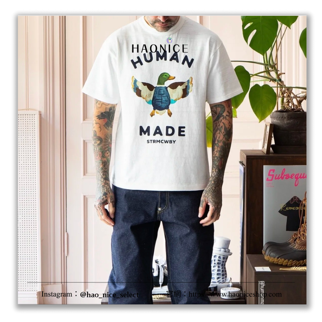 【HAO NICE 】日本🇯🇵潮流 HUMAN MADE 25SS春夏新款 New Arrivals Human short sleeved T-shirt竹可愛鴨子🦆造型節棉短T❤️