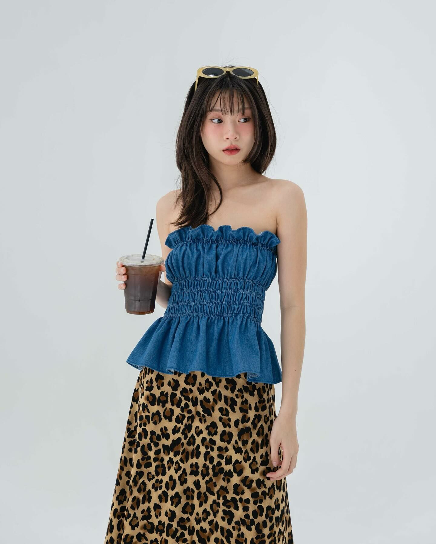 【現貨】Kimmame - Denim Mandy 平口上衣